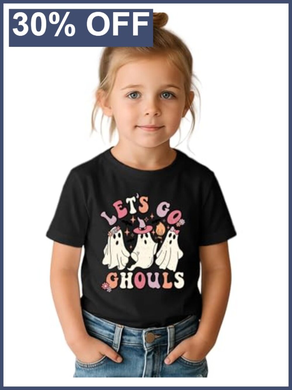 Toddler Girls Halloween Tee Let's Go Ghouls Graphic T-Shirt